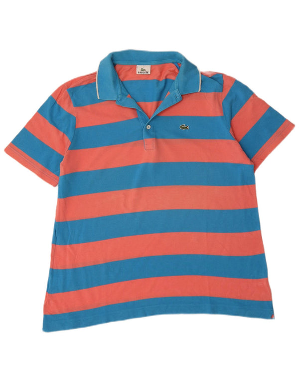 Lacoste herre poloskjorte str. 6 XL Blå stribet bomuld