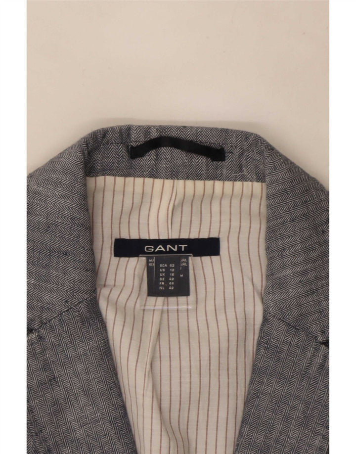 Gant Chaqueta tipo blazer de 2 botones para mujer UK 46 Large Grey Linen
