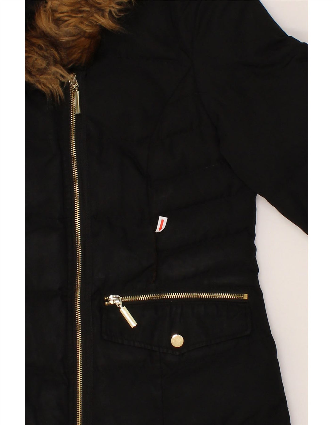 OASIS Womens Hooded Padded Coat UK 10 Small Black Polyester Vintage Oasis and Second-Hand Oasis from Messina Hembry 