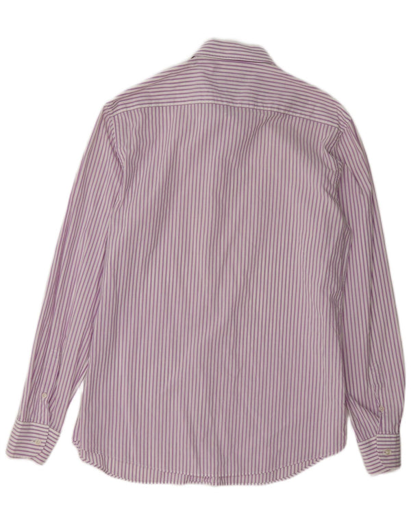 Camisa Massimo Dutti Hombre Casual Fit Large Raya Púrpura