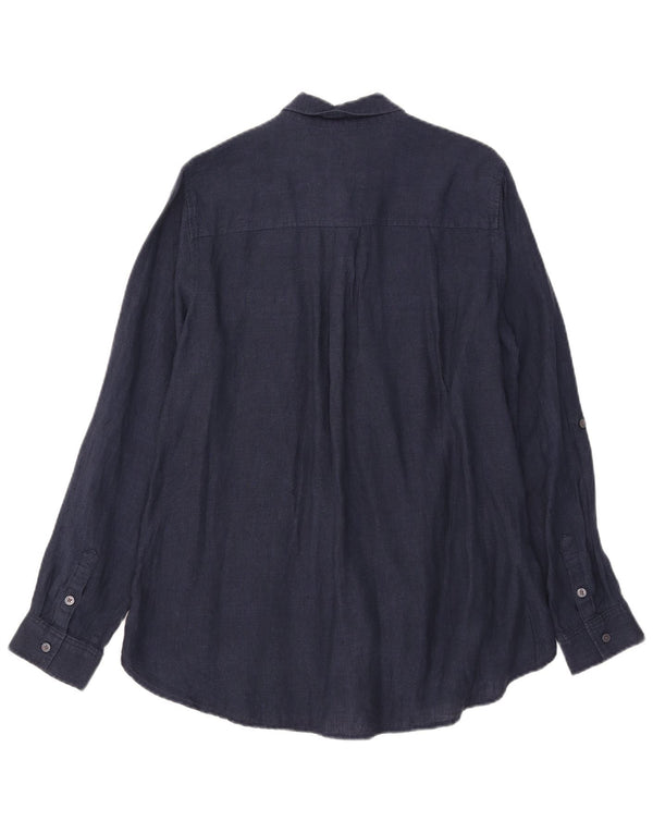Lands End Damenhemd UK 14 Large Marineblau