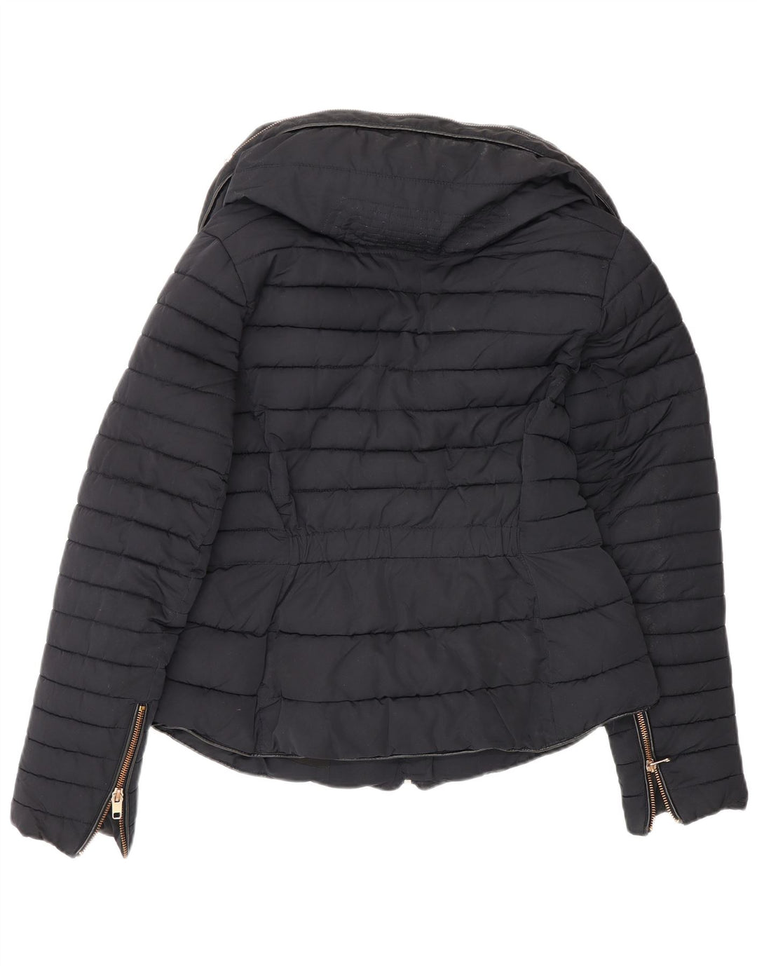 Zara Dame Polstret Jakke UK 12 Medium Navy Blue Polyester