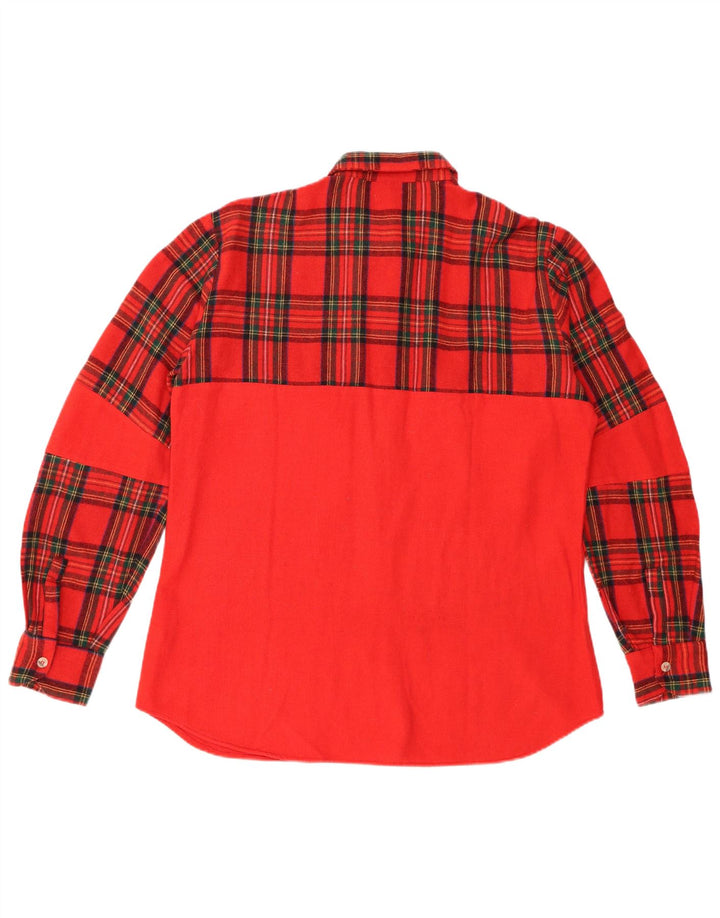 Bailo Mens Flannel Shirt Size 16 41 Large Red Plaid Wool Retro