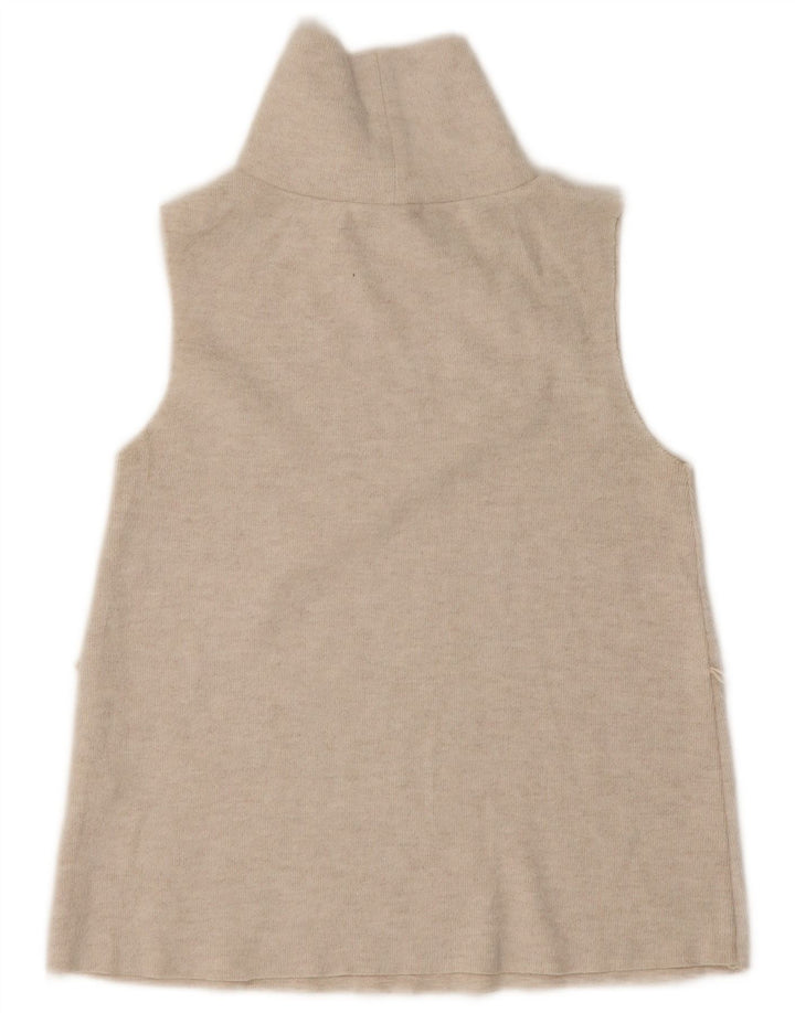 Zara Womens Vest Top UK 10 Small Beige Polyester
