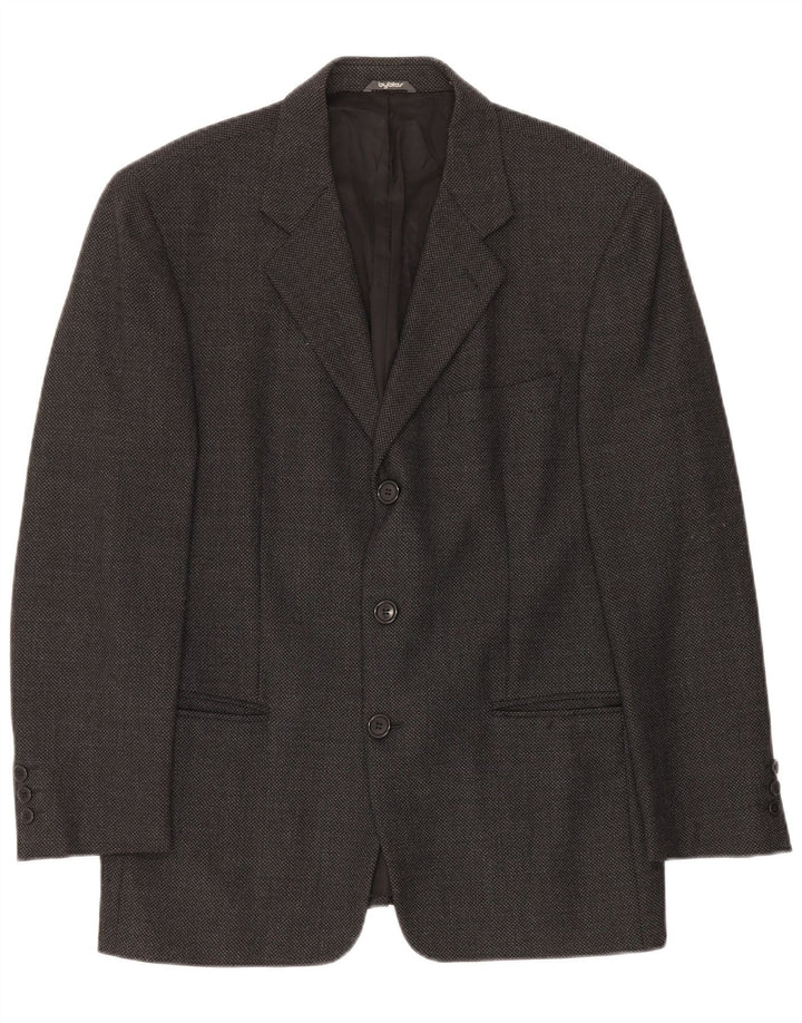 Byblos Herren-Blazerjacke mit 3 Knöpfen, EU 48, mittelgraue Wolle