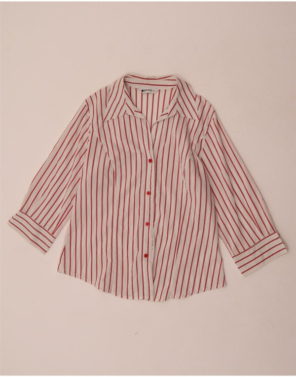 Persona Chemise à manches 3/4 pour femme Taille 19 Petit coton à fines rayures rouges