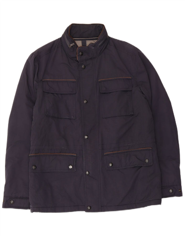 MASSIMO DUTTI Mens Utility Jacket UK 38 Medium Navy Blue
