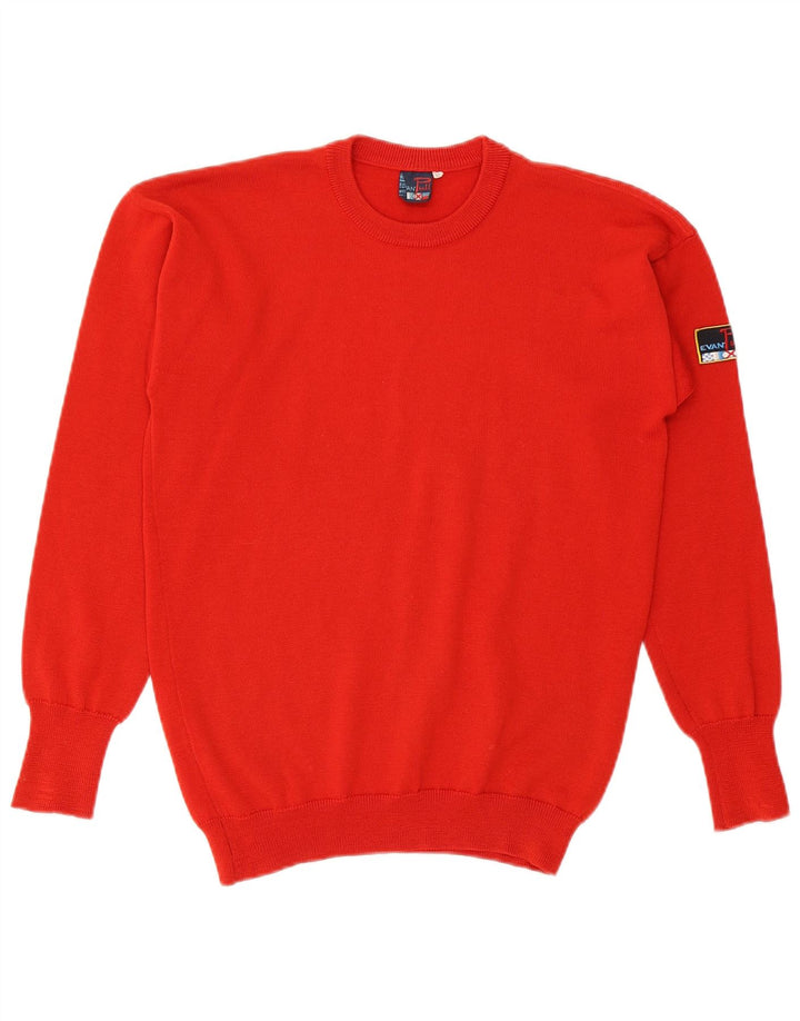 EVAN PULL Womens Crew Neck Jumper Sweater UK 12 Medium Red