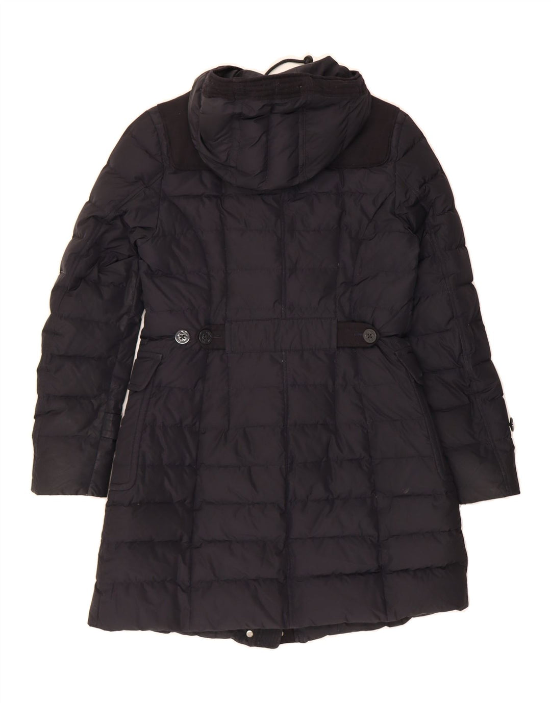 MARINA YACHTING Womens Hooded Padded Coat IT 44 Medium Black Polyester Vintage Marina Yachting and Second-Hand Marina Yachting from Messina Hembry 