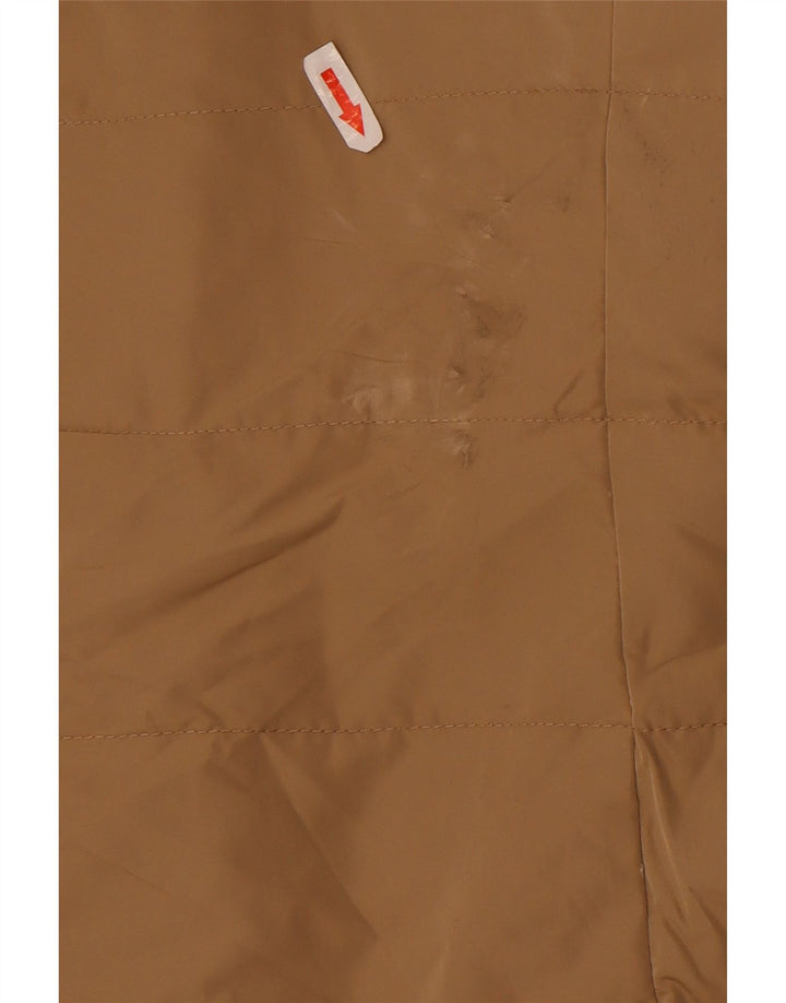 Zara Mujer Abrigo Acolchado Con Capucha UK 44 Poliéster Beige Medio