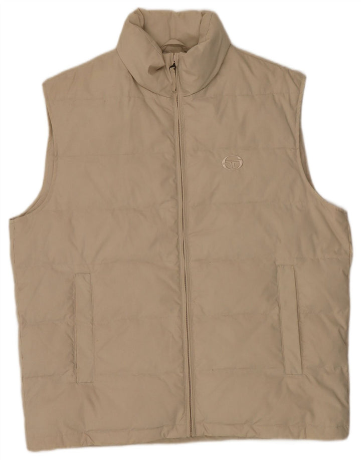 Sergio Tacchini Mens Padded Gilet UK 42 XL Beige Polyester