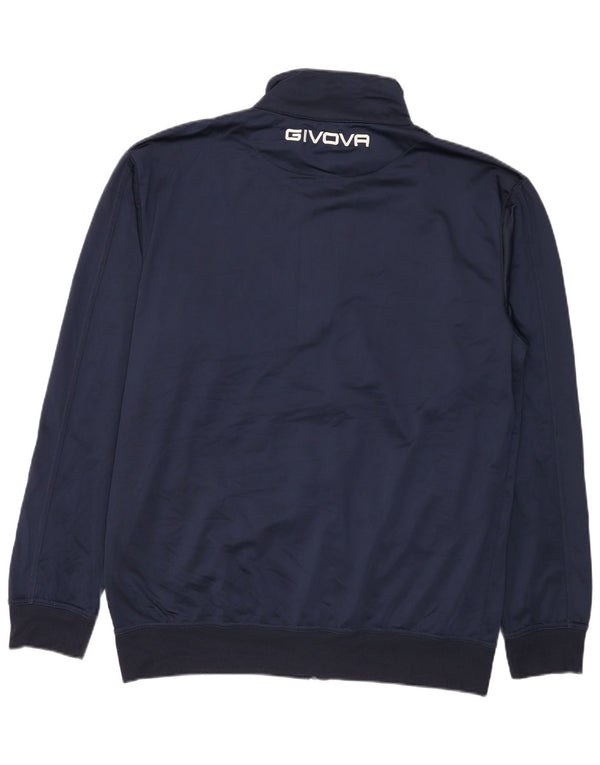 Giacca da ginnastica grafica da uomo Givova 4XL Blu navy Colourblock