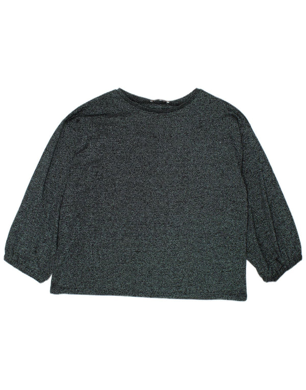Zara Dame Top Langærmet UK 16 Large Grå Flecked