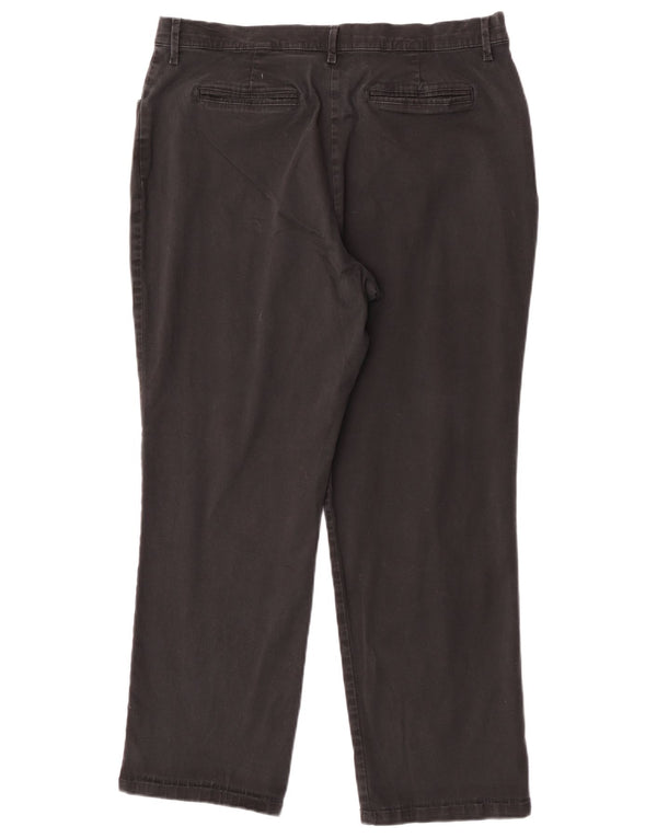 Lee Womens Straight Casual Trousers US 16 2XL W34 L28 Black Cotton