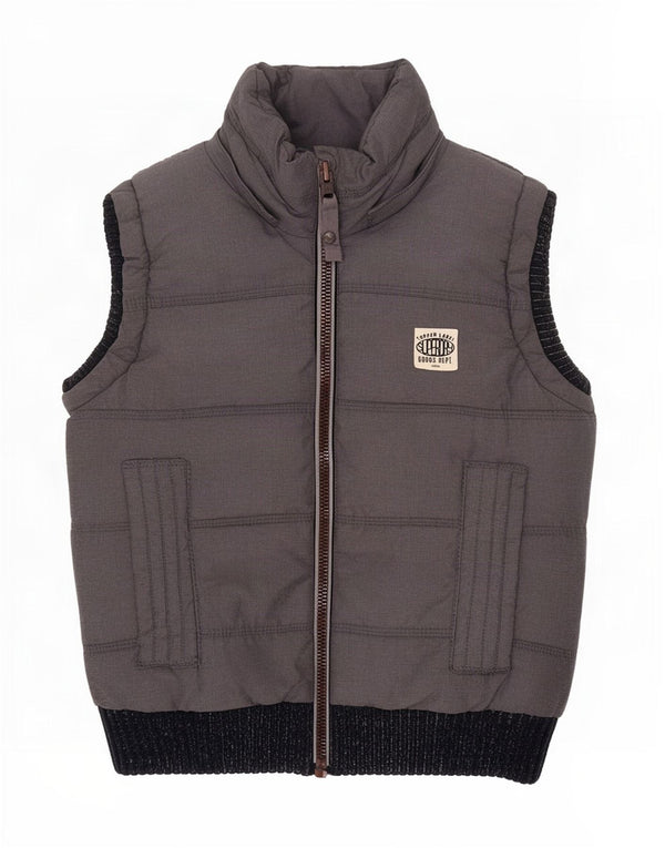 Superdry Mujer Chaleco Acolchado Extragrande UK 6 XS Algodón Color Block Gris