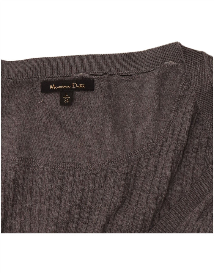 Massimo Dutti Damen-Cardigan-Pullover UK 14 Large Grau
