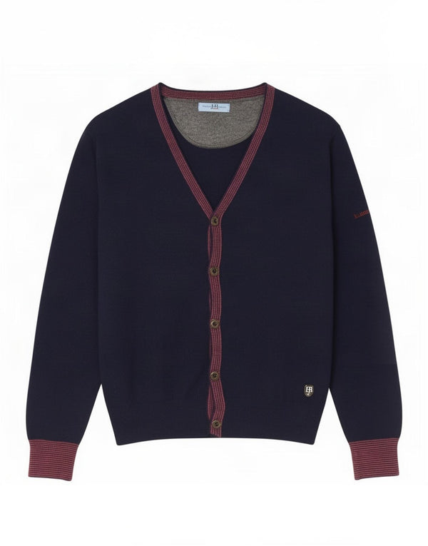 Pulover cardigan pentru femei Harmont & Blaine UK 14 Medium Bleumarin Colorblock