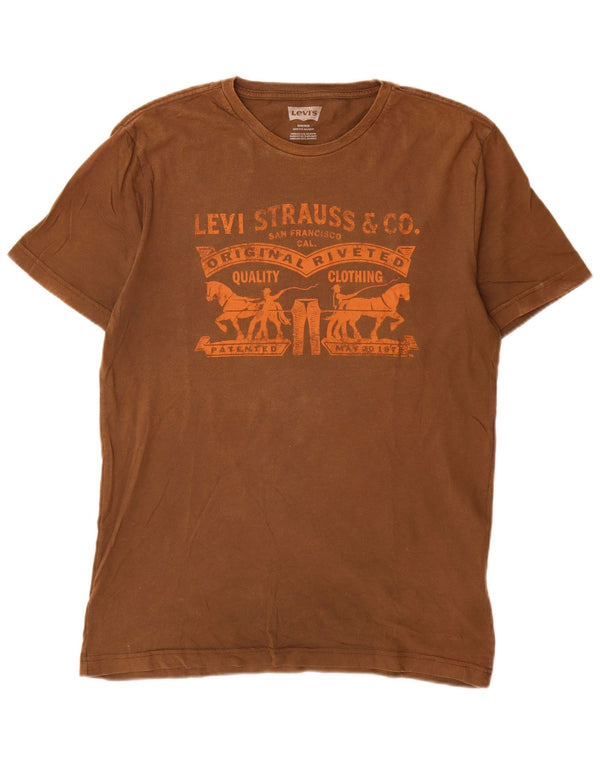 Ανδρικό γραφικό T-Shirt Levi's Top Μεσαίο καφέ βαμβακερό