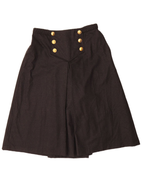 Rena Lange Womens Cullotes Casual Shorts UK 16 Large W30 Black Virgin Wool