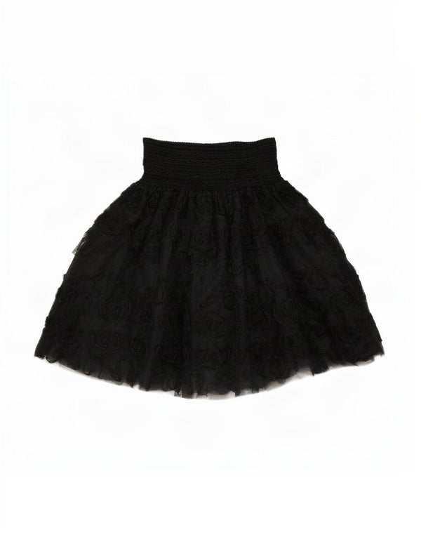 Blumarine Dame Højtalje Tutu Nederdel IT 40 Small W26 Sort Paisley