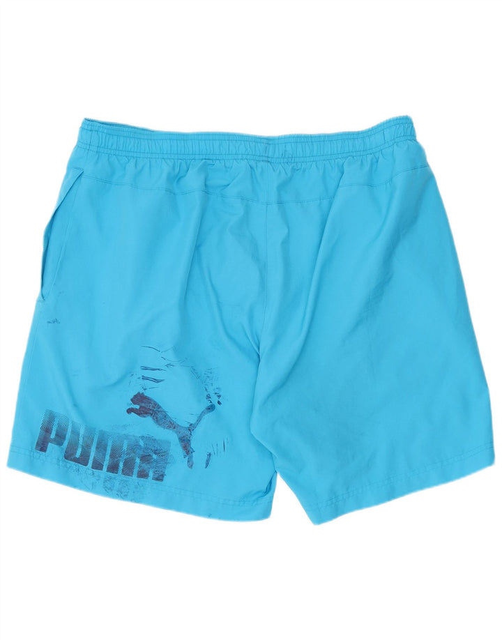 Puma Mens Graphic Swimming Shorts Large Blue Polyester