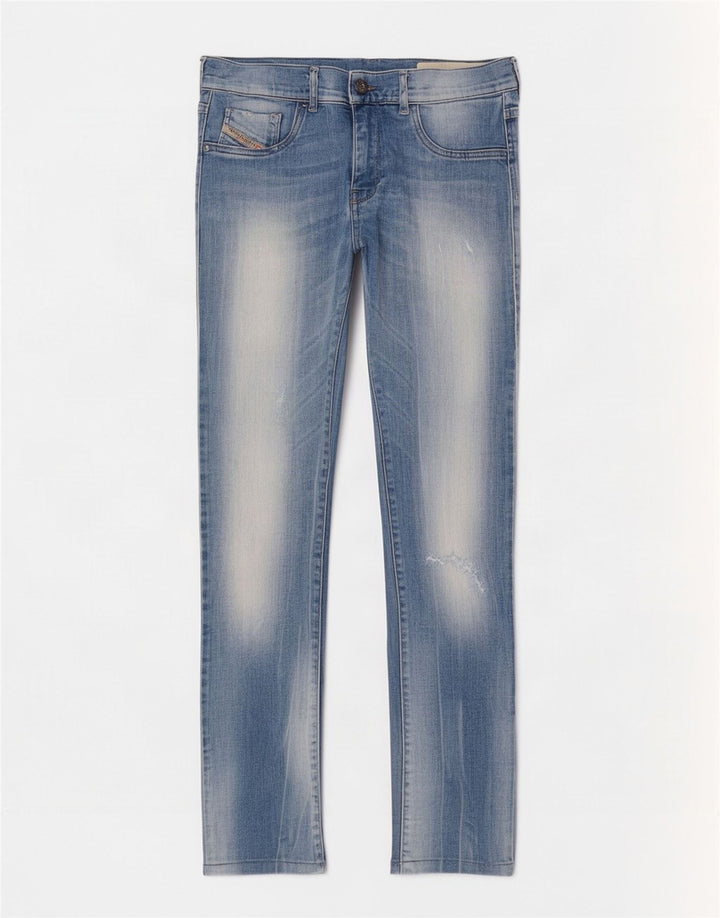Diesel Damen Distressed Super Slim Jeans W29 L28 Blaue Baumwolle