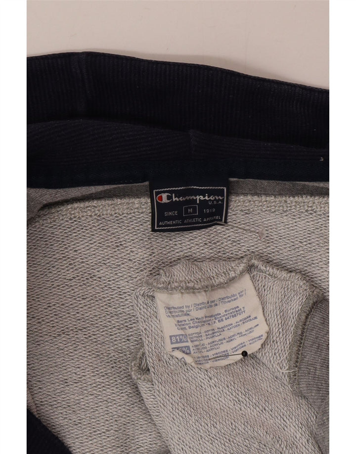 Champion Mens Zip Hoodie Sweater Medium Grey Colourblock Cotton