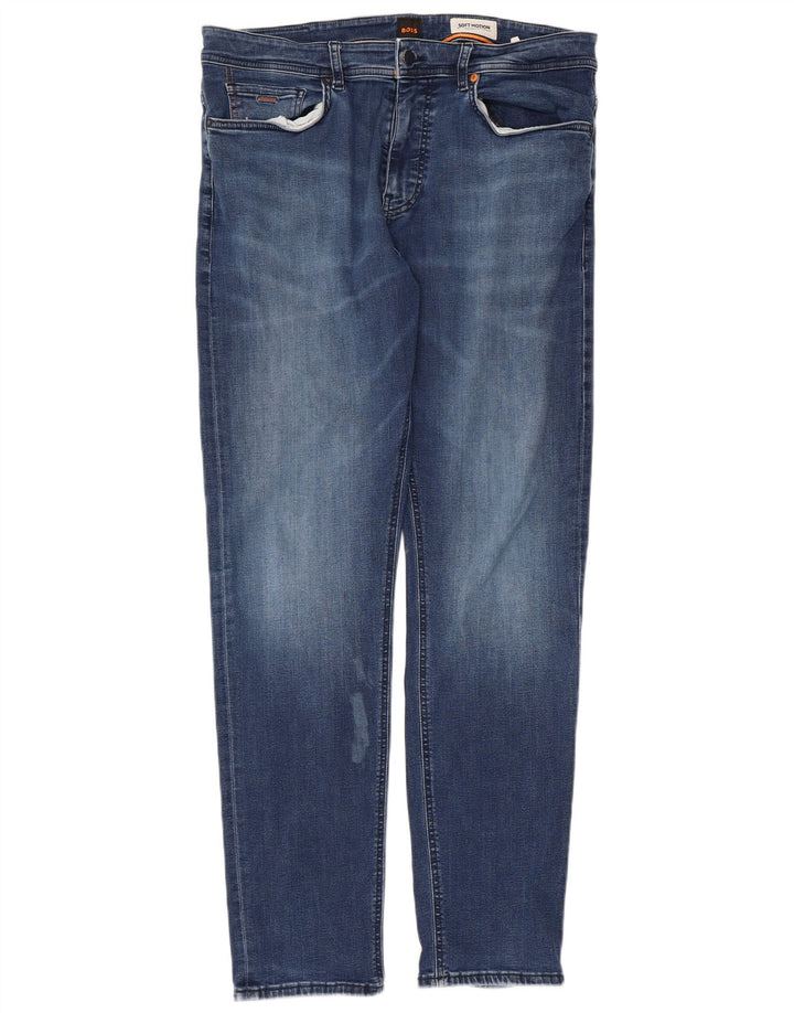 Hugo Boss Womens Soft Motion Slim Jeans W36 L34 Blue Cotton