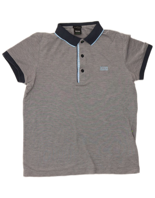 Hugo Boss Poloshirt til mænd mellemgrå Colourblock Bomuld