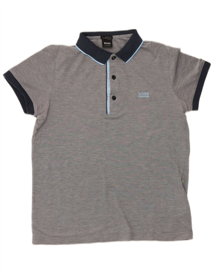 Hugo Boss Poloshirt til mænd mellemgrå Colourblock Bomuld