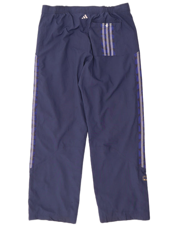Calça impermeável masculina Adidas grande poliéster azul marinho