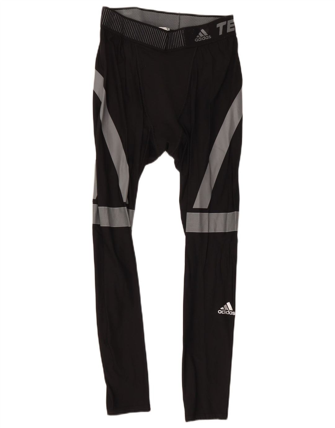 Adidas Mens Tech Fit Crop Leggings Large Black Colourblock Polyamide