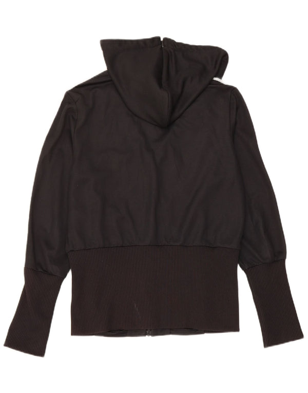 Felpa con cappuccio e zip da donna Adidas UK 18 XL poliestere nero