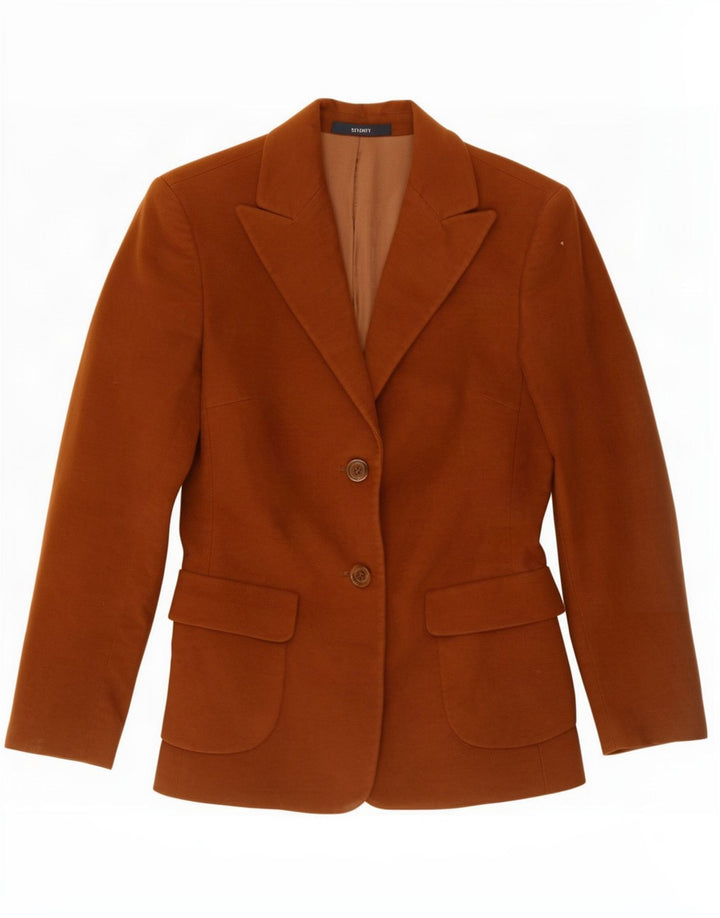 Seventy Chaqueta tipo blazer de 2 botones para mujer IT 40 Small Marrón Algodón