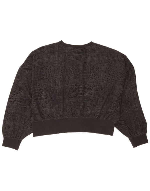 Γυναικεία φούτερ Adidas Crop Jumper UK 10 Small Black Animal Print Modern