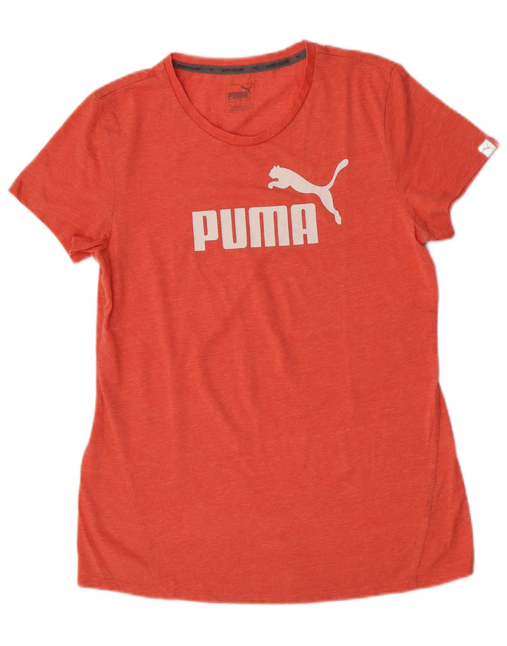 Puma Womens Graphic T-Shirt Top UK 14 Large Orange