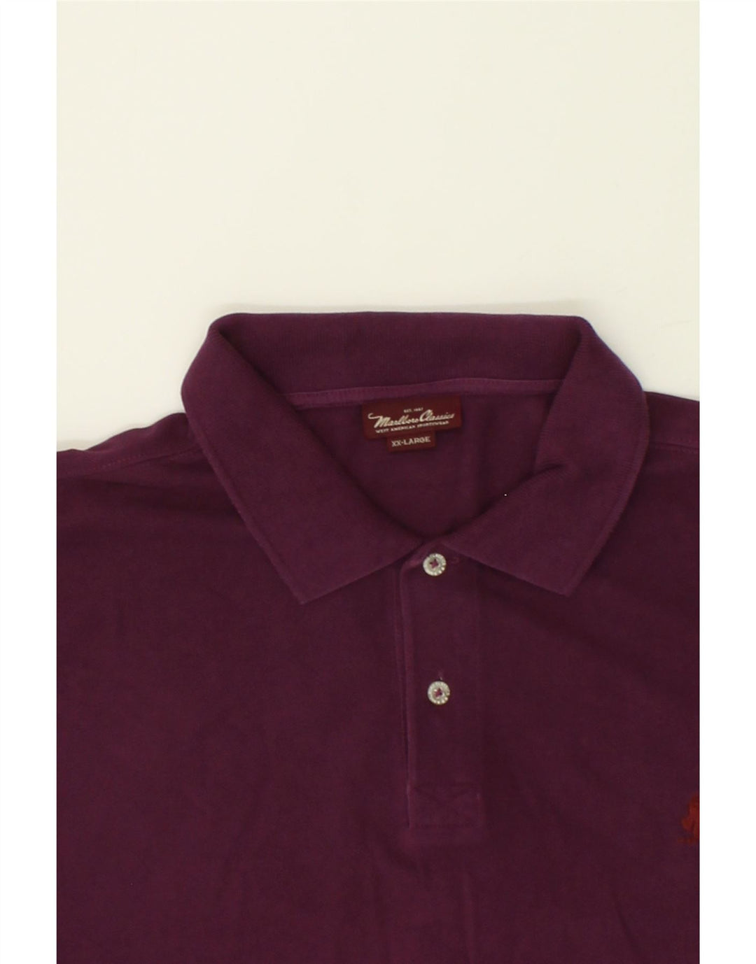 MARLBORO CLASSICS Mens Polo Shirt 2XL Purple Cotton