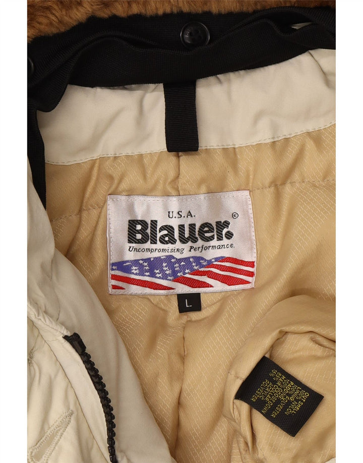 BLAUER Womens Padded Jacket UK 16 Large White Nylon Vintage Blauer and Second-Hand Blauer from Messina Hembry 