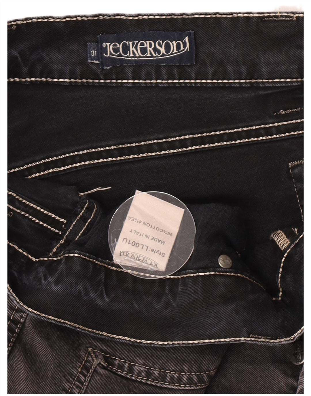 Jeckerson Mens Straight Jeans W31 L30 Grey Cotton
