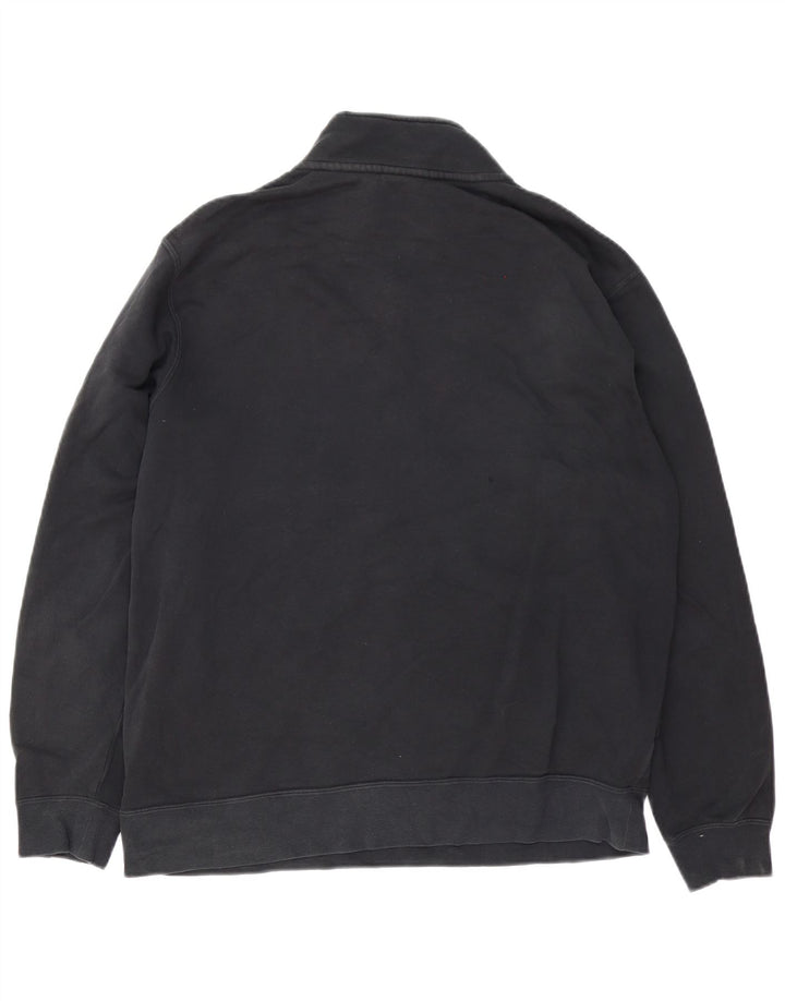 Nike Mens Zip Neck Sweatshirt Jumper Large Black Cotton
