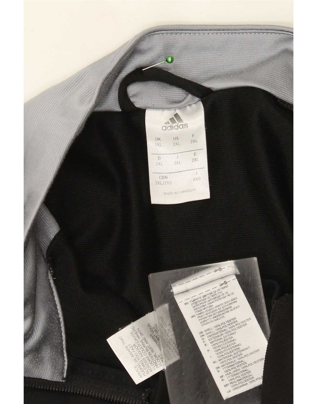 Adidas Mens Tracksuit Top Jacket 2XL Black Colourblock Polyester