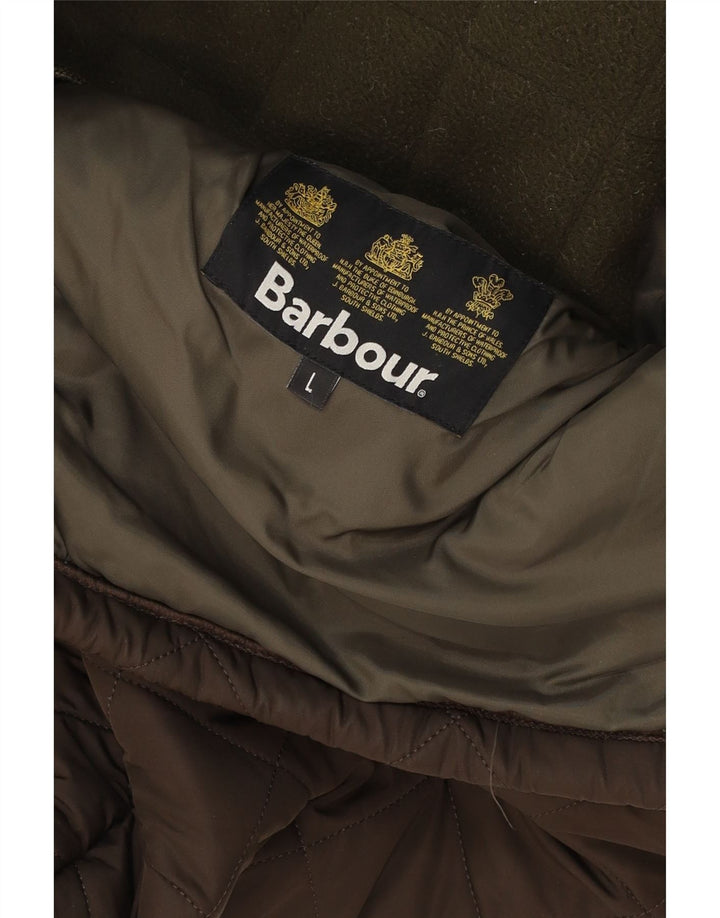 Barbour Veste matelassée pour homme UK 40 Large Marron Polyester
