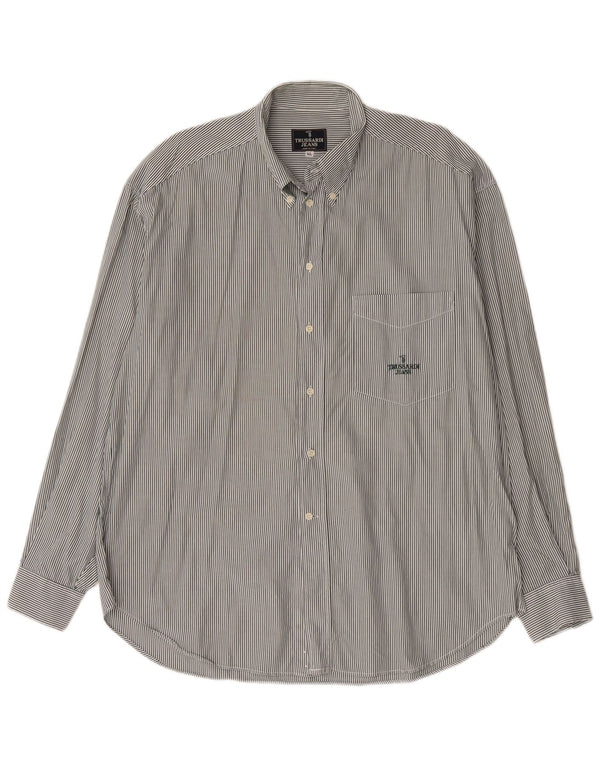 Koszula męska Trussardi Jeans XL, bawełniana w zielone prążki