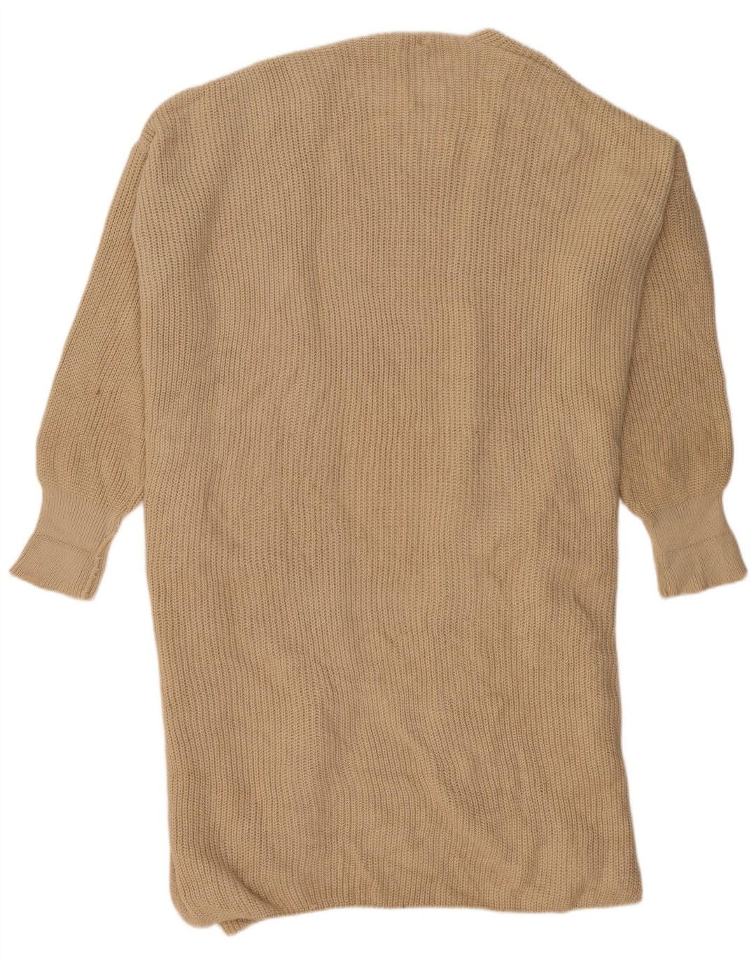Topshop Womens Oversized Longline Open Cardigan Sweater UK 14 Medium Beige