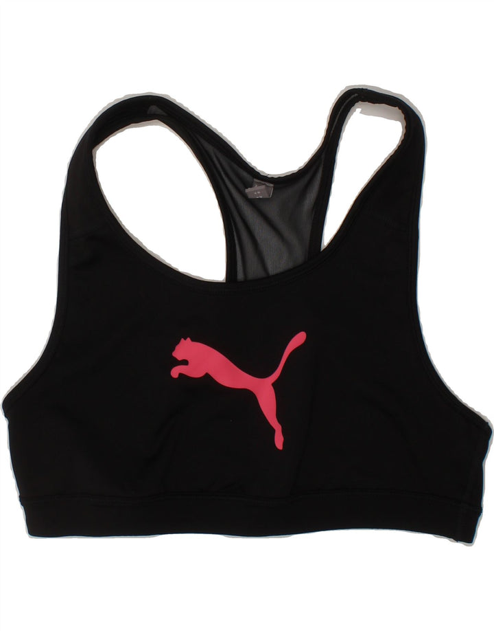 PUMA Womens Graphic Sport Bra Top UK 14 Medium Black Vintage Puma and Second-Hand Puma from Messina Hembry 