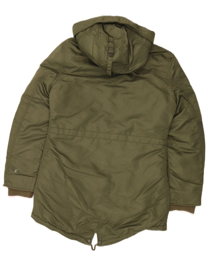 SUPERDRY Womens Hooded Parka Jacket UK 14 Medium Khaki Nylon