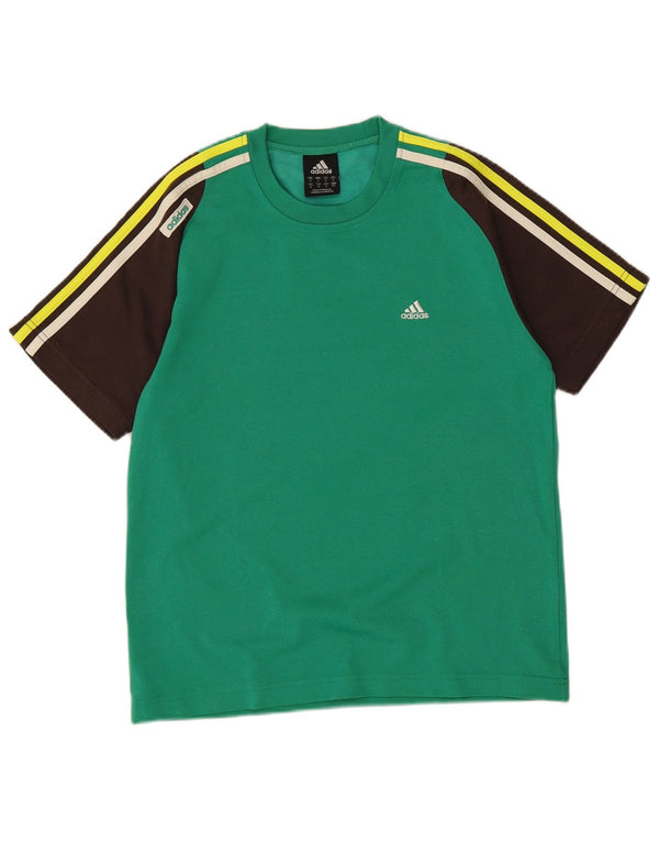 T-shirt da uomo Adidas Top in cotone color block verde medio