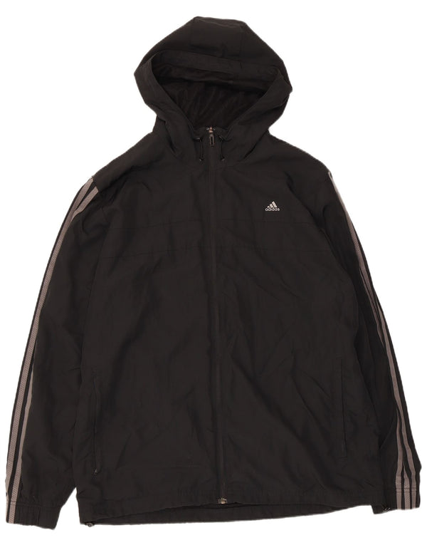 Giacca da allenamento con cappuccio Adidas Climalite da uomo UK 42/44 grande nera