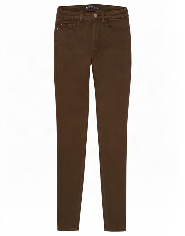 Zara Vaqueros Pitillo Mujer EU 34 2XS W24 L29 Algodón Caqui