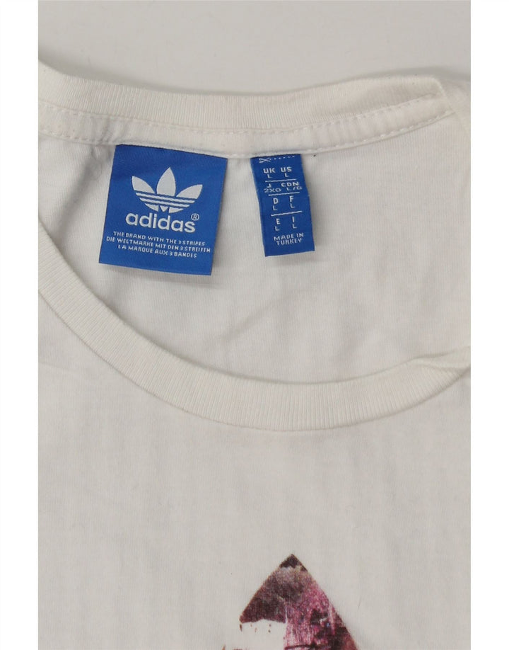 Adidas Mens Graphic T-Shirt Top Large White